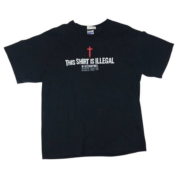 This Shirt Is Illegal In 52 Countries Jesus Bible Verse God t-shirt size L - Picture 1 of 6
